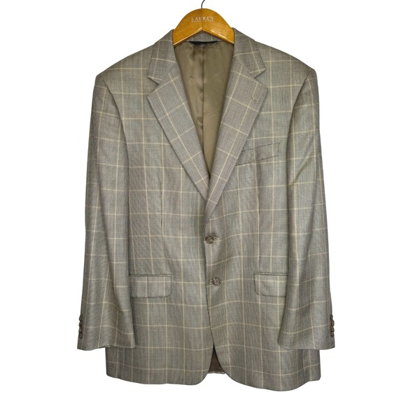 Burberry London Other - Burberry London Silk/Wool‎ Blazer 40R tag (measures 44R) Tan/Yellow Plaid